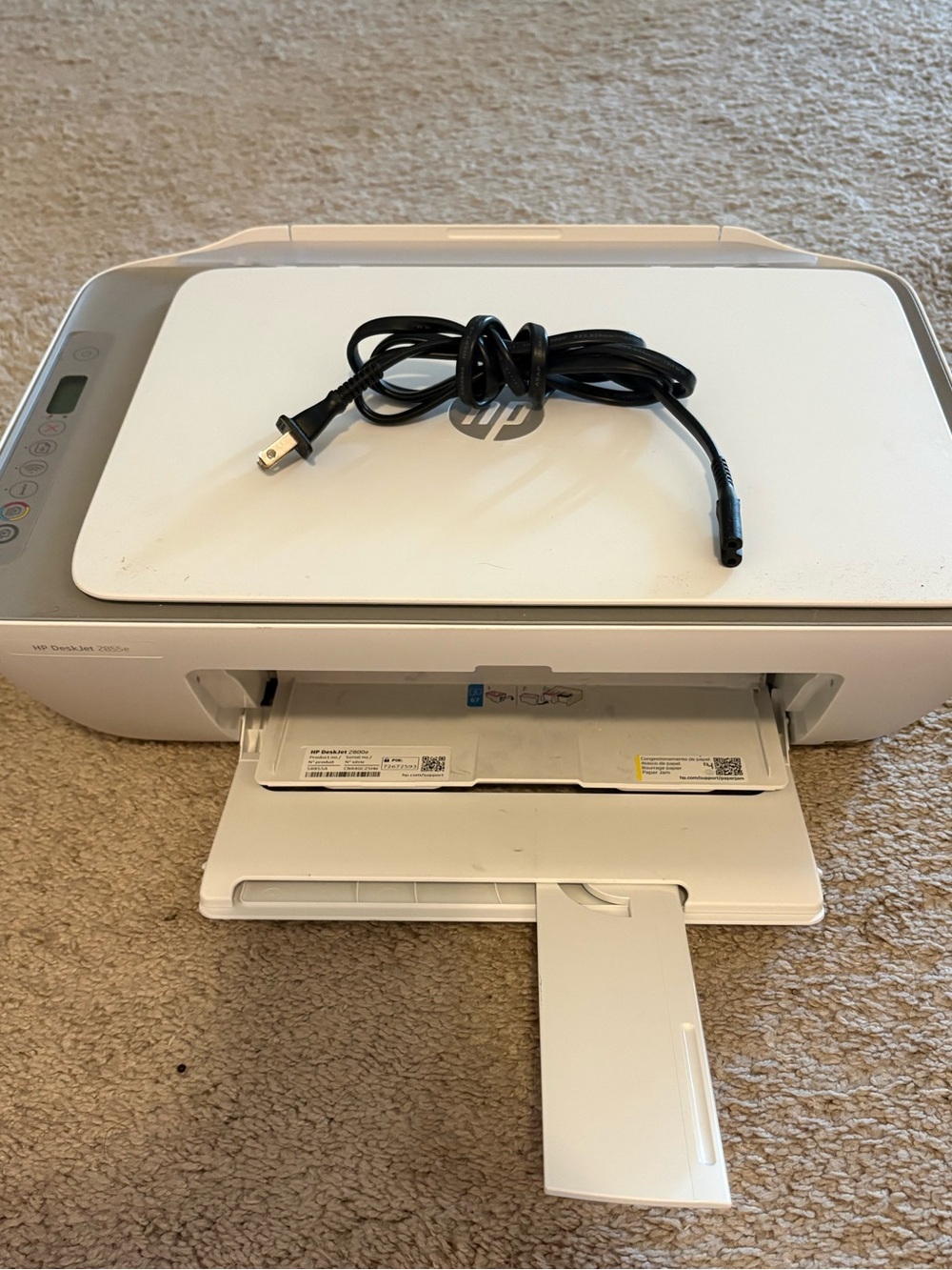 HP All-in-One Deskjet 2800 Printer in White and Light Gray